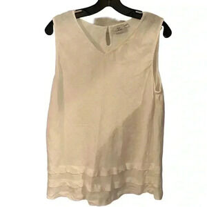 Hot Cotton Cream Sleeveless Tunic Top